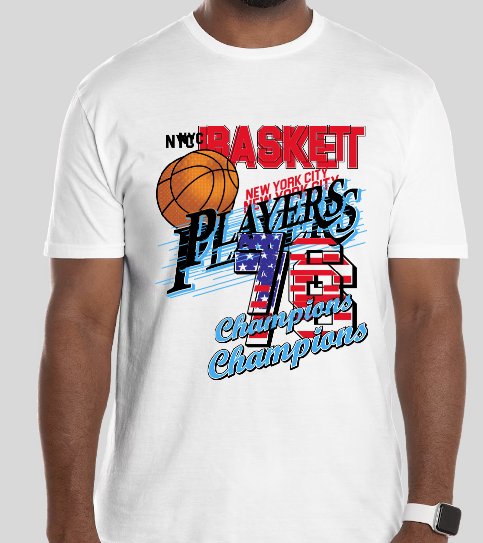 "NYC Basketball Champions" Graphic T-Shirt | Retro Sportswear | Unisex Casual Tee
