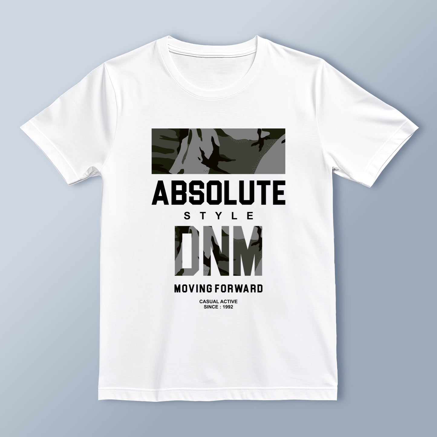 "Absolute Style DNM" Urban Streetwear T-Shirt | Camo Print Design | Unisex Casual Tee
