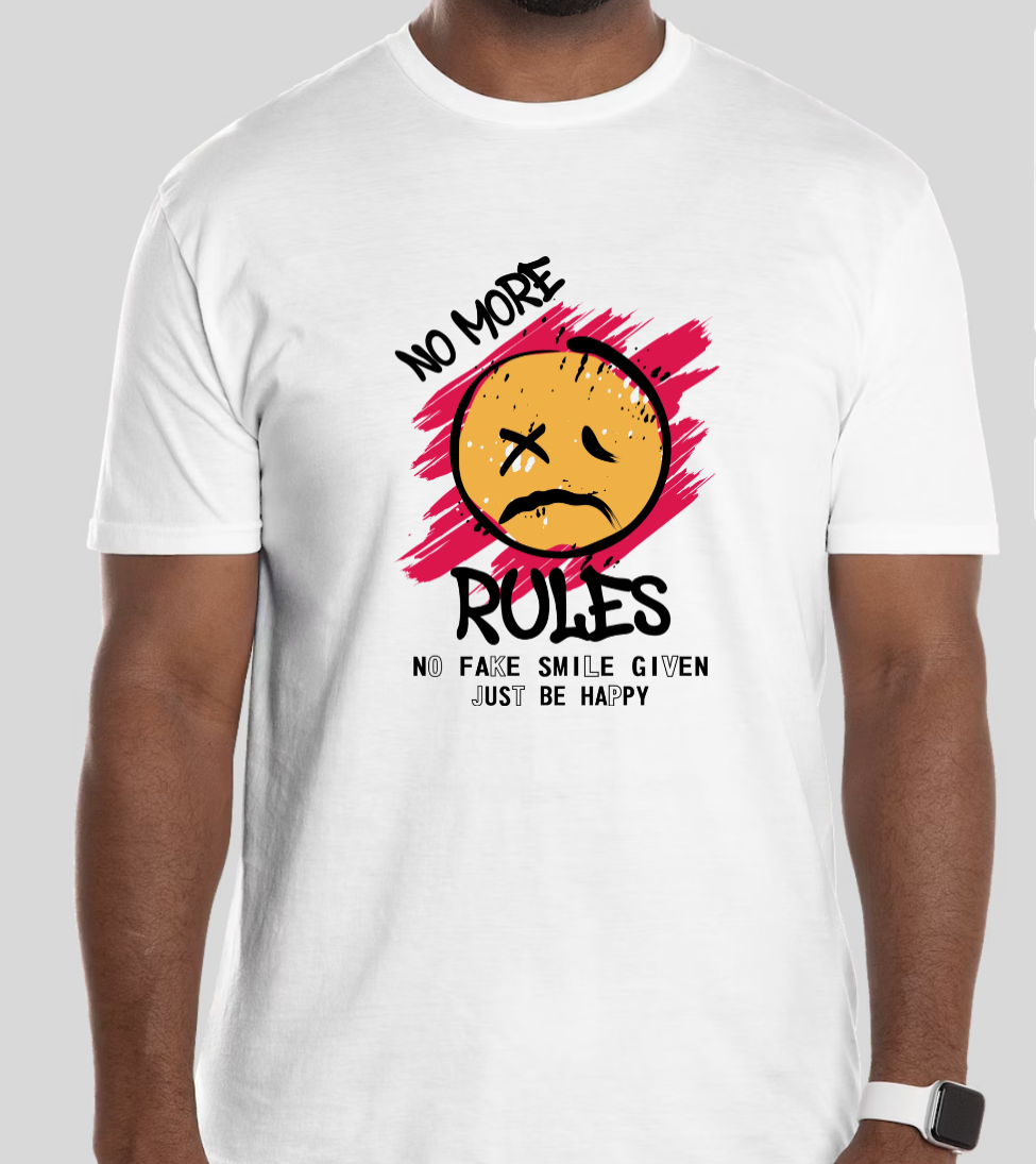 "No More Rules" Grunge Streetwear T-Shirt | Edgy & Bold Graphic Tee | Unisex Casual Wear