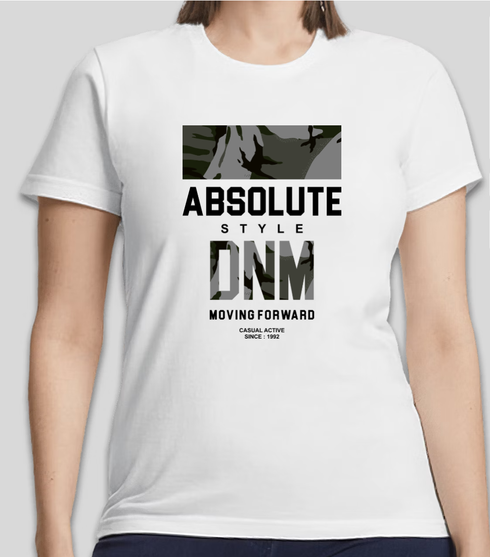 "Absolute Style DNM" Urban Streetwear T-Shirt | Camo Print Design | Unisex Casual Tee