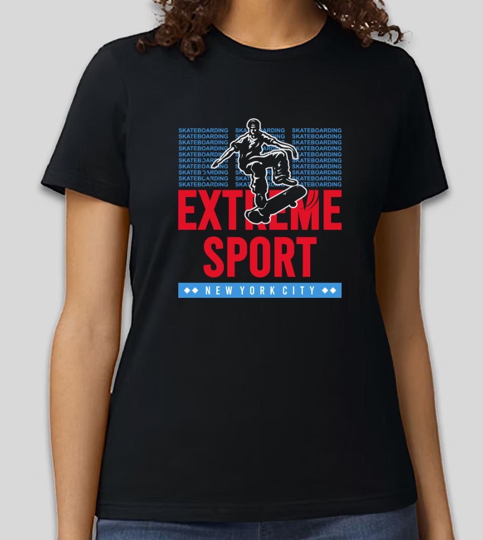 "Extreme Sport" Skateboarding Graphic T-Shirt | Urban Streetwear | Unisex Casual Tee