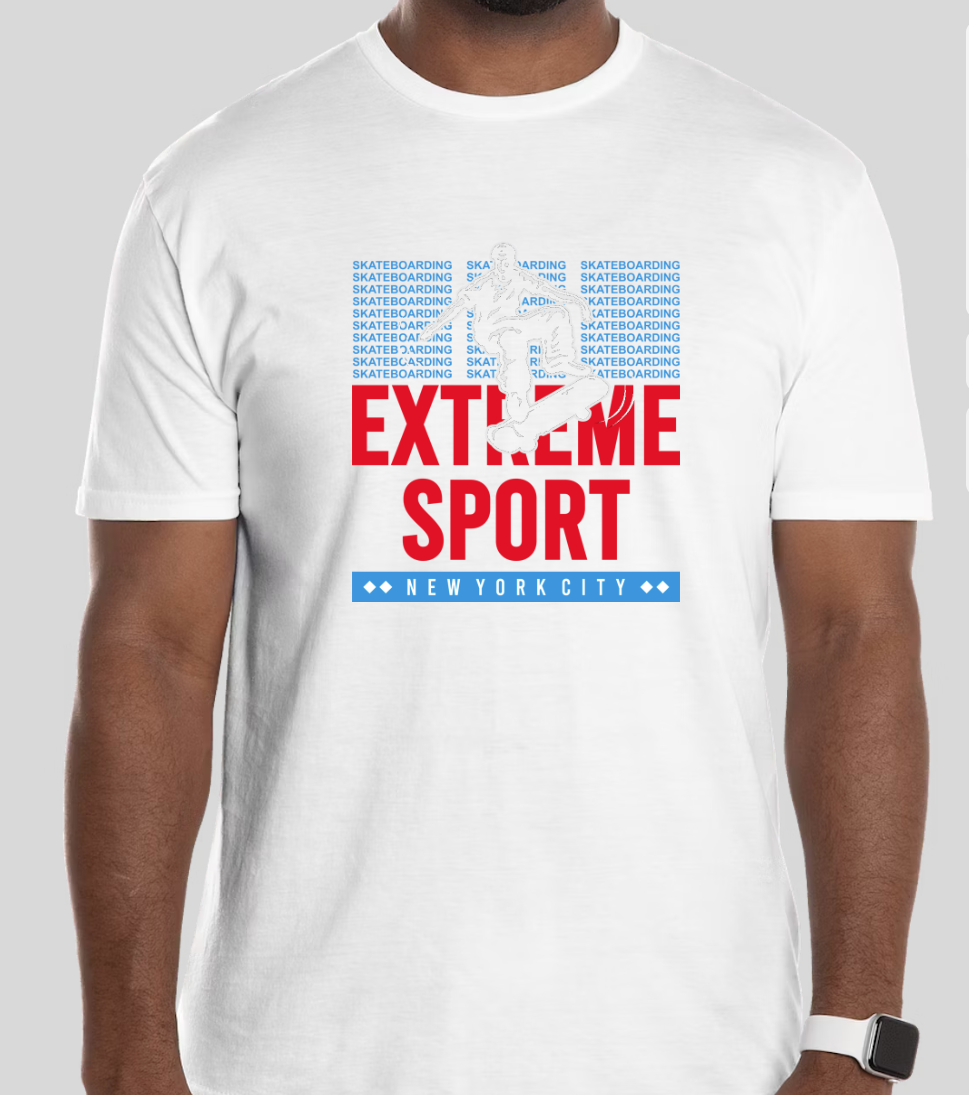 "Extreme Sport" Skateboarding Graphic T-Shirt | Urban Streetwear | Unisex Casual Tee