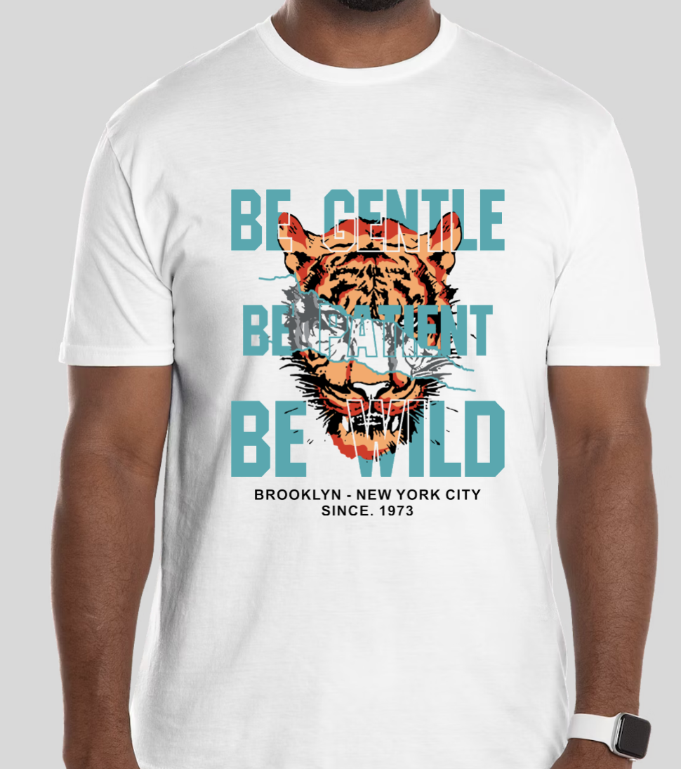 "Be Wild" Tiger Graphic T-Shirt | Bold Animal Print | Unisex Urban Streetwear Tee