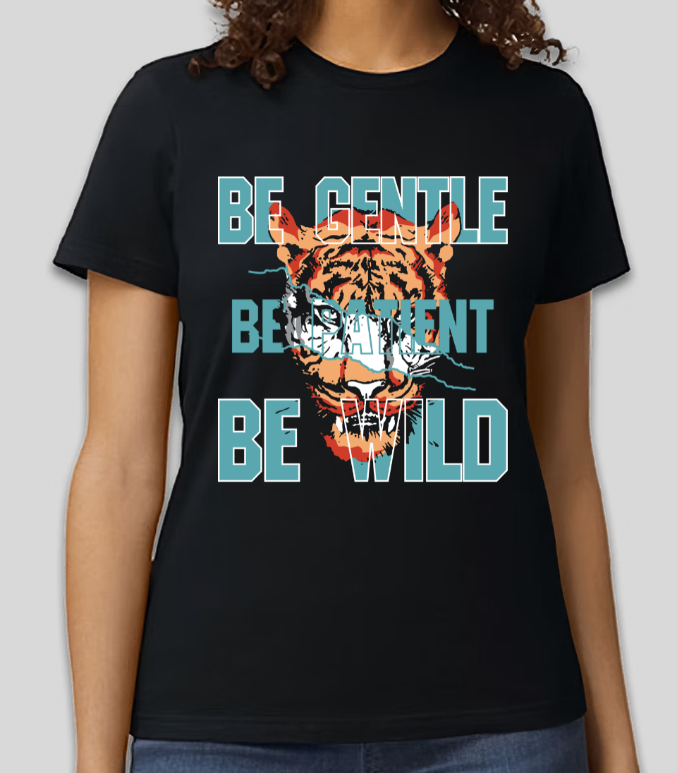 "Be Wild" Tiger Graphic T-Shirt | Bold Animal Print | Unisex Urban Streetwear Tee