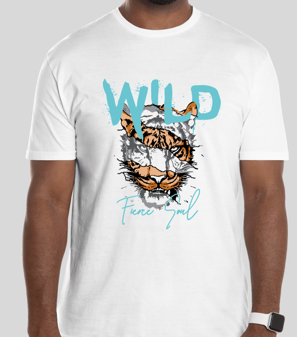 "Wild Fierce Soul" Tiger Graphic T-Shirt | Bold Animal Print | Unisex Urban Streetwear Tee