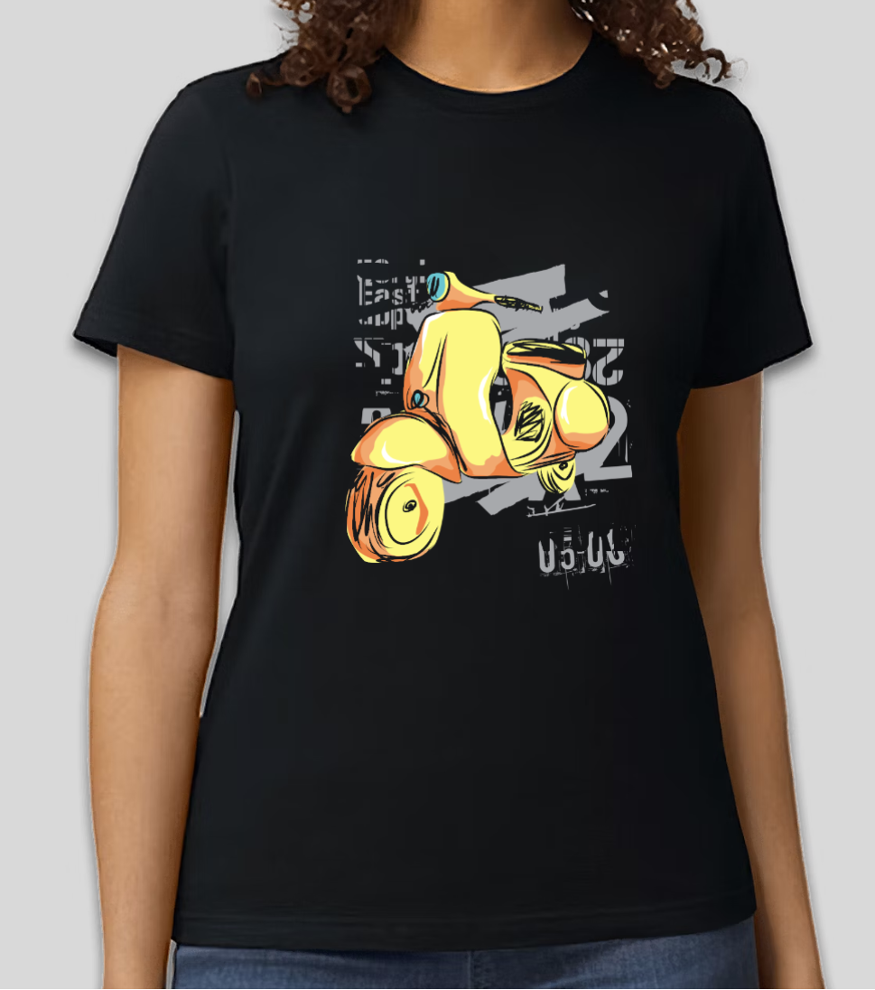 "Riding Scooter Adventure" Vintage Graphic T-Shirt | Retro Motorcycle Streetwear | Unisex Casual Tee