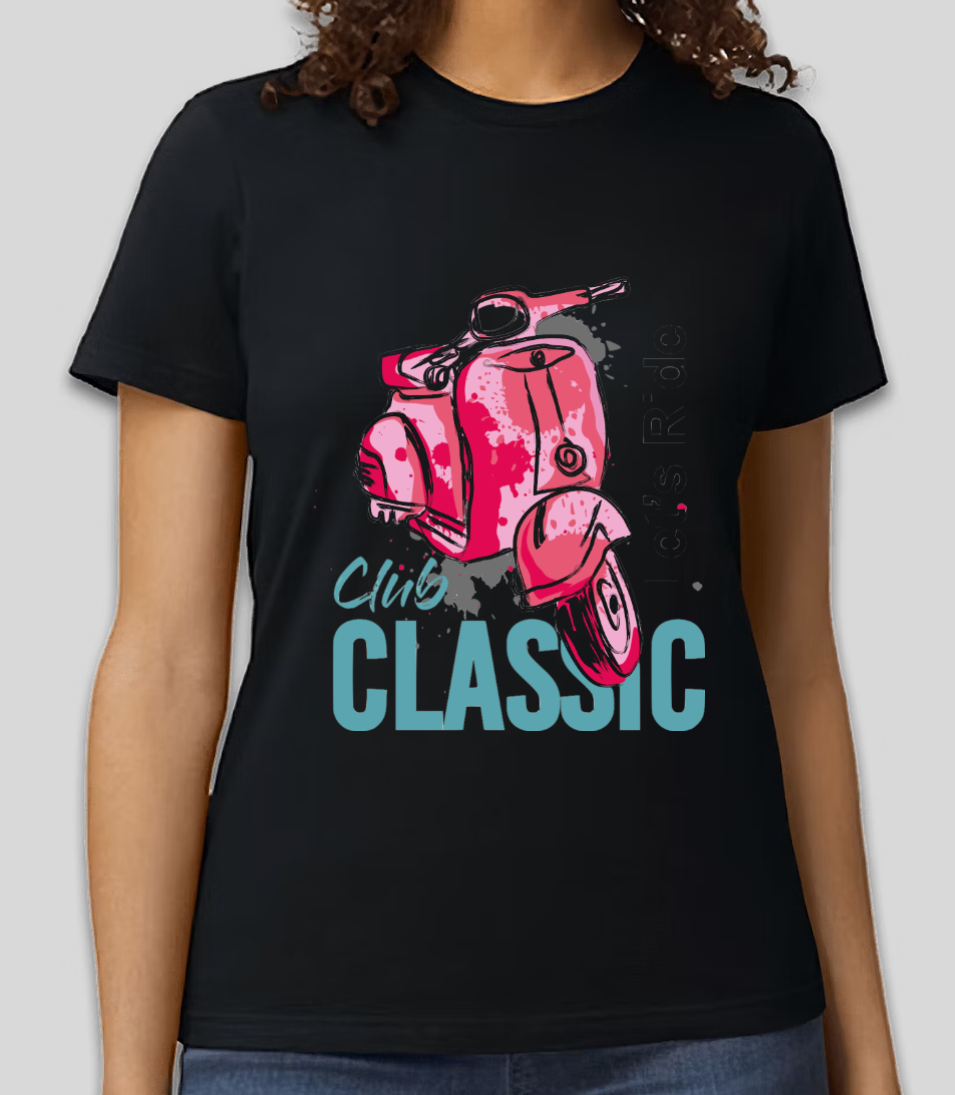 "Classic Scooter Club" Vintage Ride Graphic T-Shirt | Retro Motorcycle Streetwear | Unisex Casual Tee