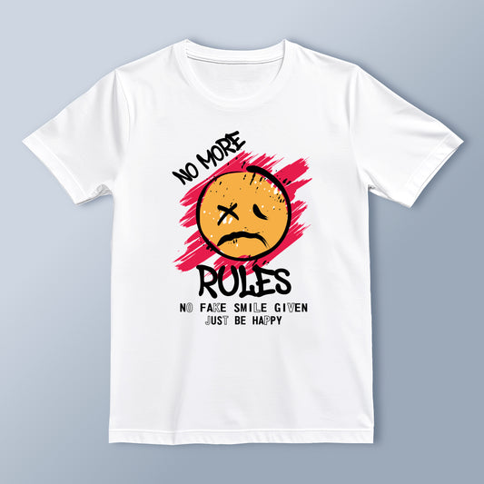 "No More Rules" Grunge Streetwear T-Shirt | Edgy & Bold Graphic Tee | Unisex Casual Wear