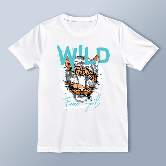 "Wild Fierce Soul" Tiger Graphic T-Shirt | Bold Animal Print | Unisex Urban Streetwear Tee