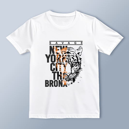 "Savage NYC Bronx" Tiger Graphic T-Shirt | Urban Streetwear | Unisex Casual Tee