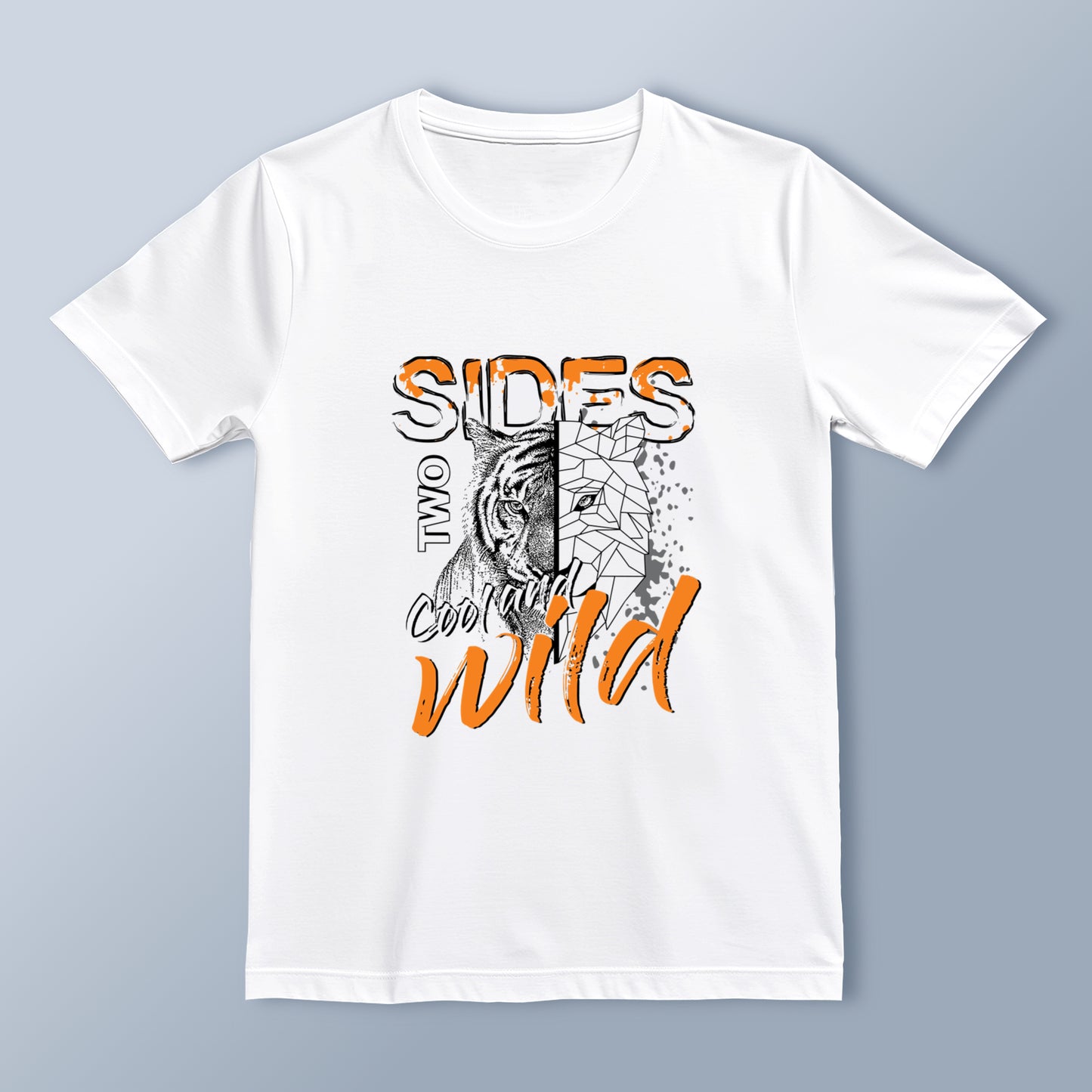 "Two Sides - Cool & Wild" Tiger Graphic T-Shirt | Bold Animal Print | Unisex Urban Streetwear Tee