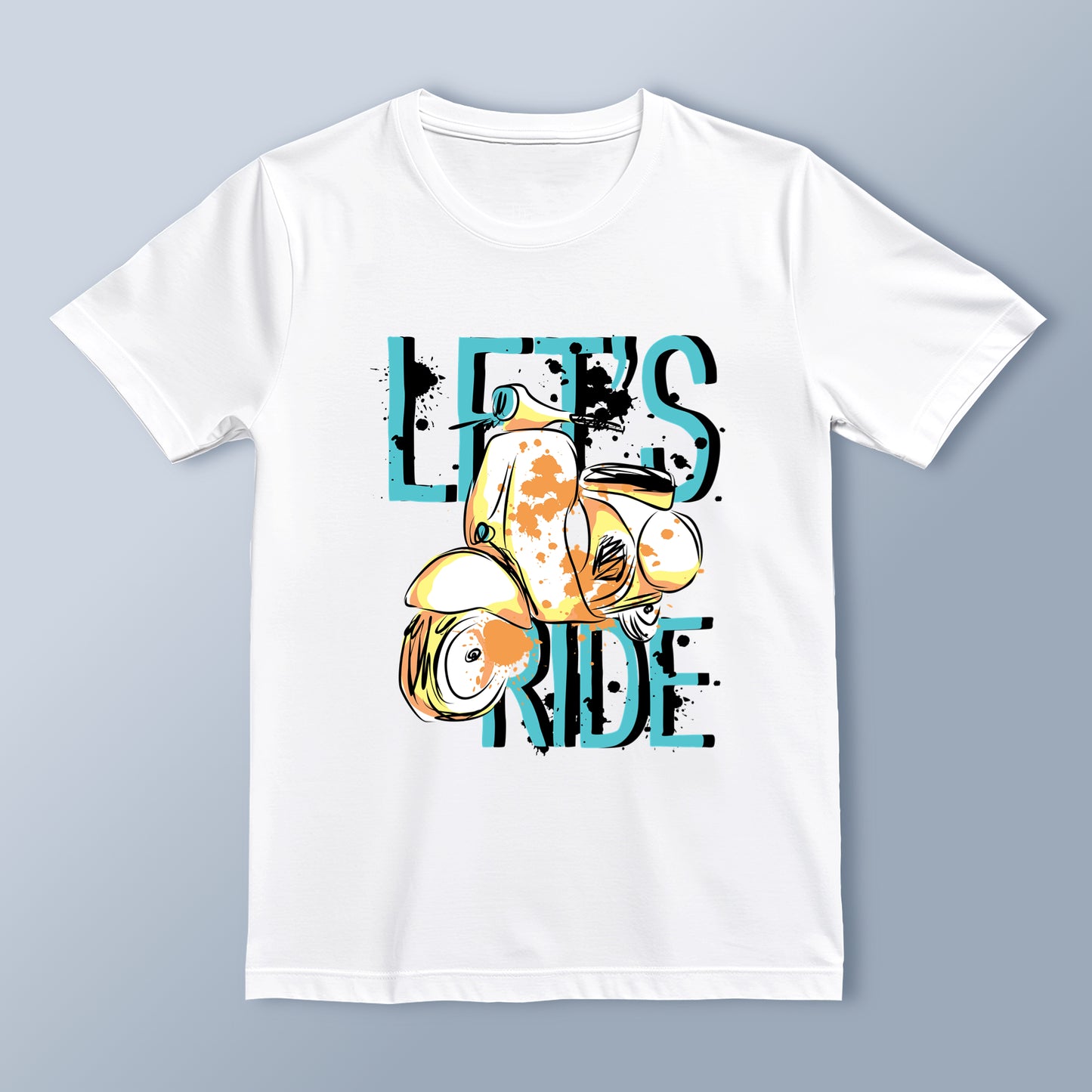 "Let’s Ride" Vintage Scooter Graphic T-Shirt | Retro Motorcycle Streetwear | Unisex Casual Tee